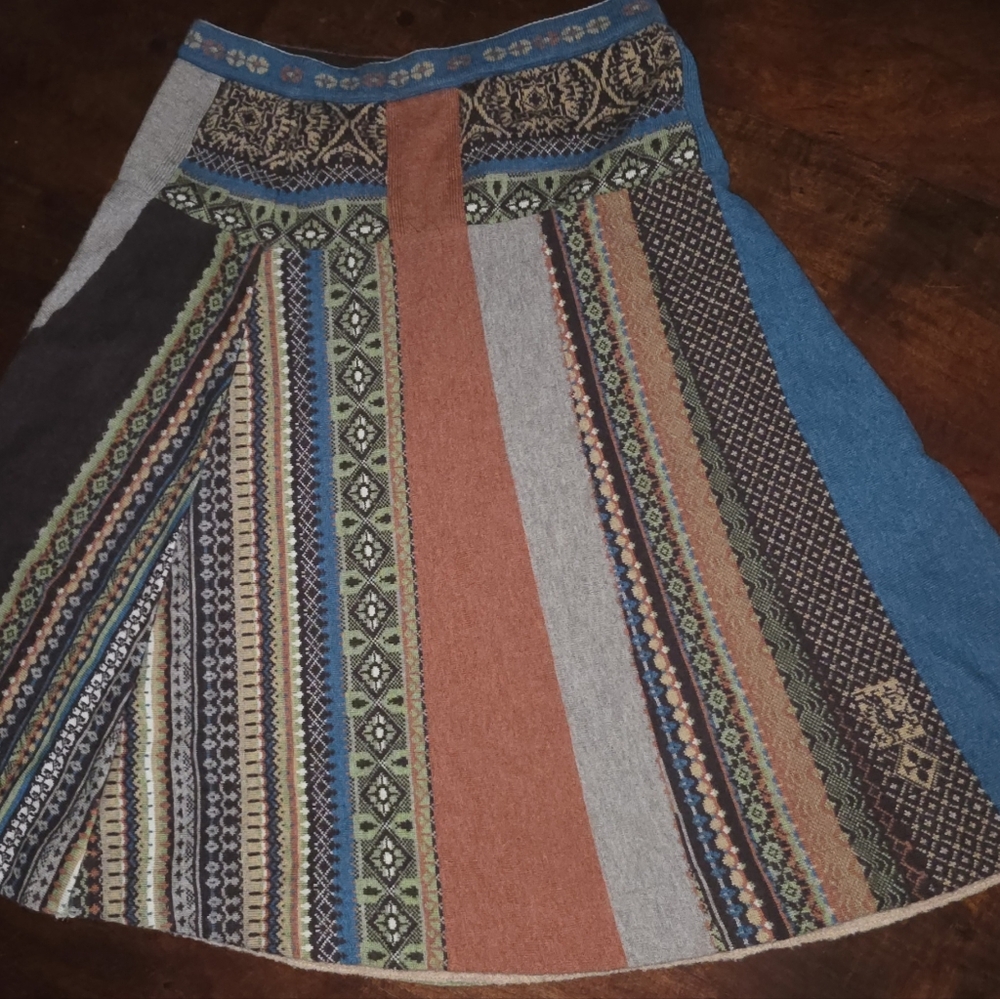 IVKO Wool Multicolor Patchwork Skirt EU 38/US Med